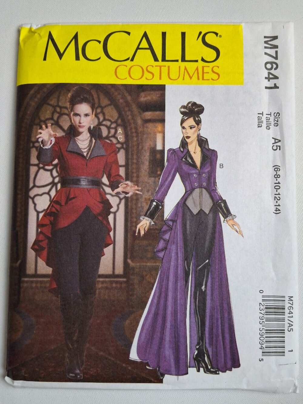 McCall's 7641 Sz 6-14 Steampunk Vampire Tailcoat & Overskirt Costume Pattern New